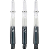 XQMax Gradient Polycarbonate Dart Shafts - with Logo - includes Springs - Transparent & Black Medium