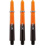 XQMax Gradient Polycarbonate Dart Shafts - with Logo - includes Springs - Black & Orange Medium
