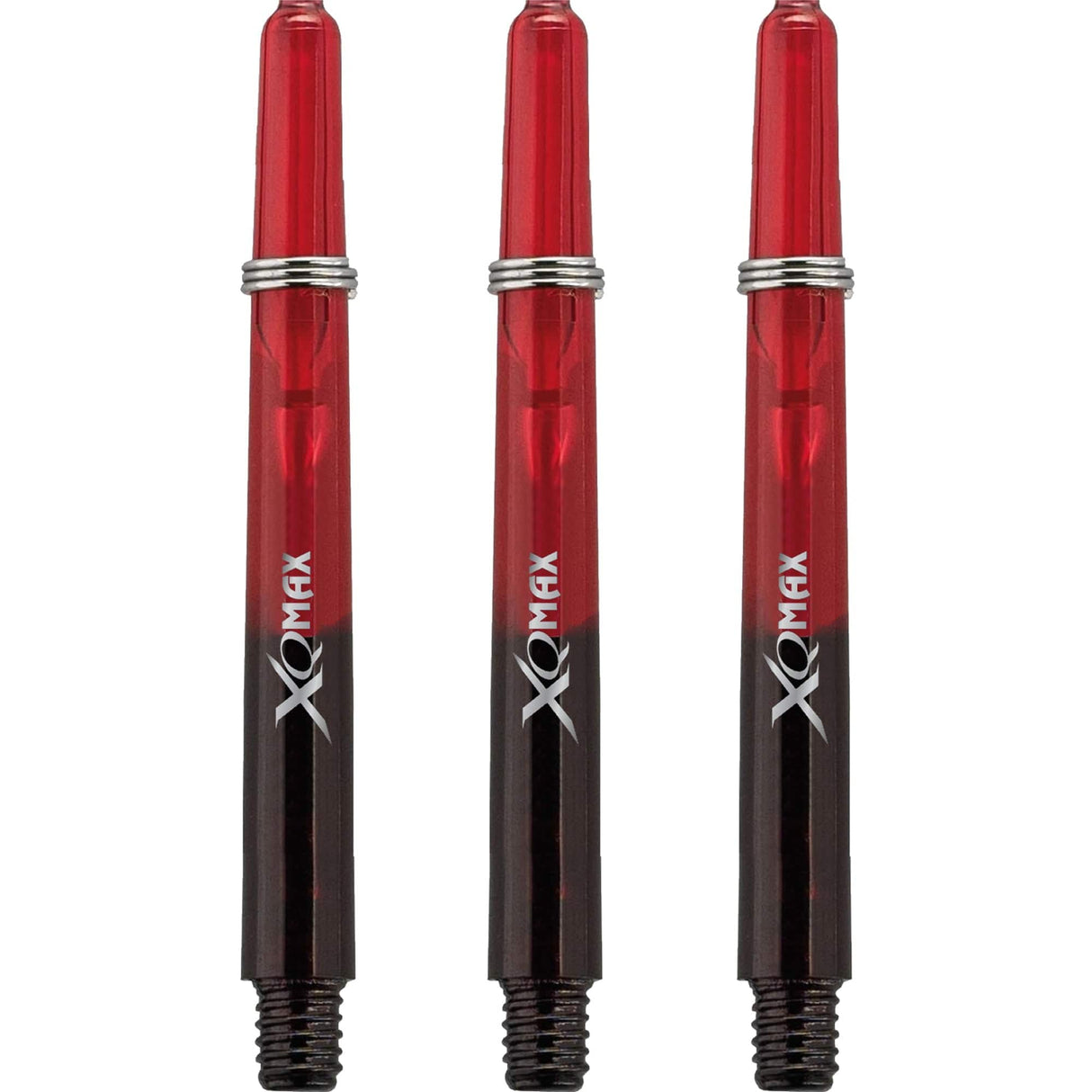 XQMax Gradient Polycarbonate Dart Shafts - with Logo - includes Springs - Black & Red Medium