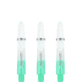 XQMax Gradient Polycarbonate Dart Shafts - with Logo - includes Springs - Transparent & Green Short