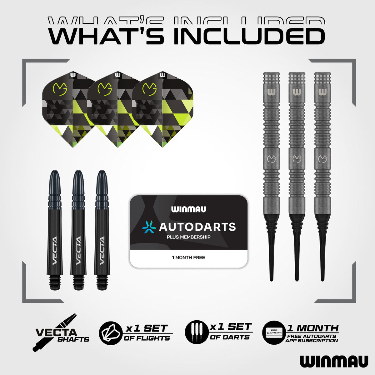 Winmau Michael van Gerwen Darts - Soft Tip - 90% Tungsten - TS 18g