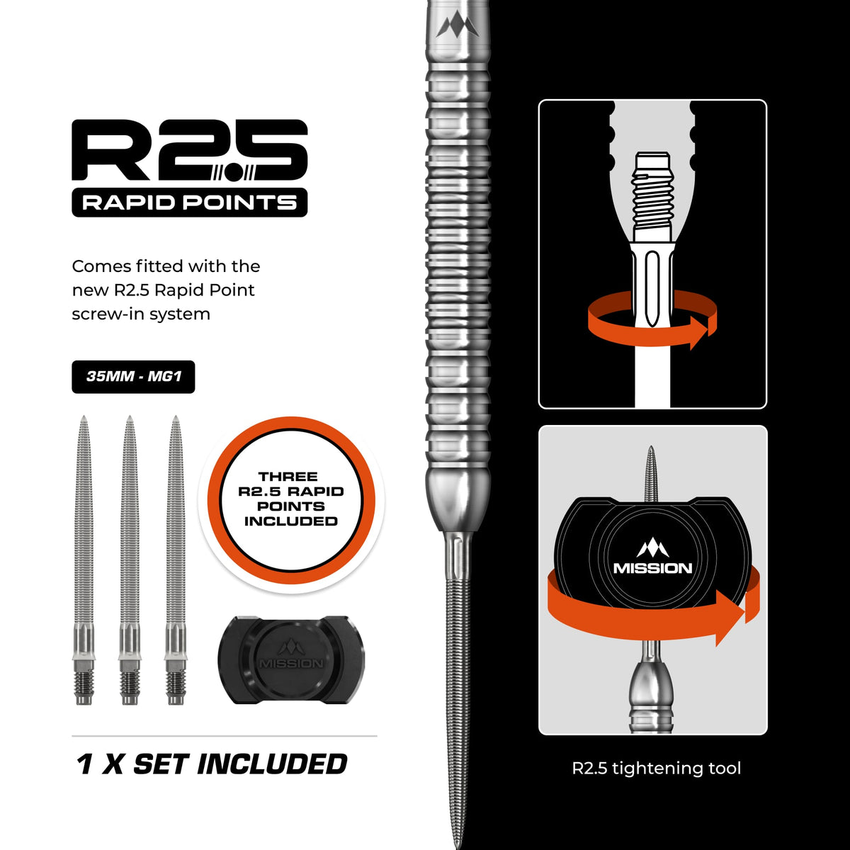 Mission BLUPRNT R2.5 Darts - Steel Tip - 90% Tungsten - SKTCH
