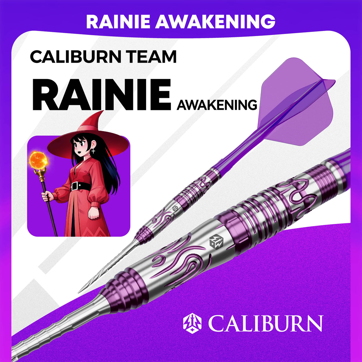 Caliburn Awakening Darts - Steel Tip - 90% Tungsten - Rainie
