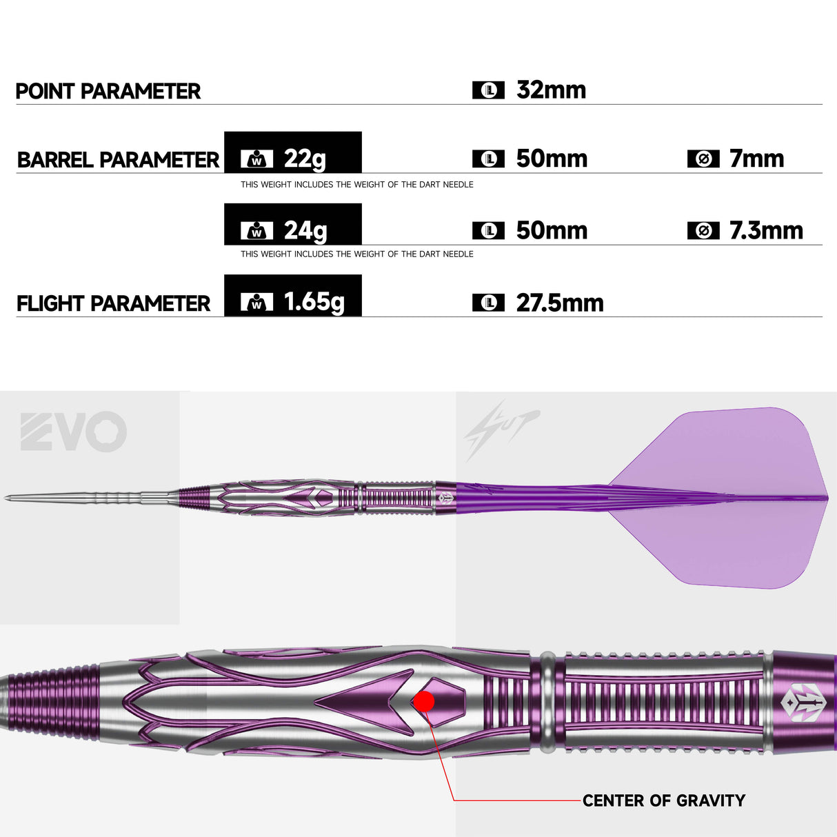 Caliburn Awakening Darts - Steel Tip - 90% Tungsten - Nicomuse