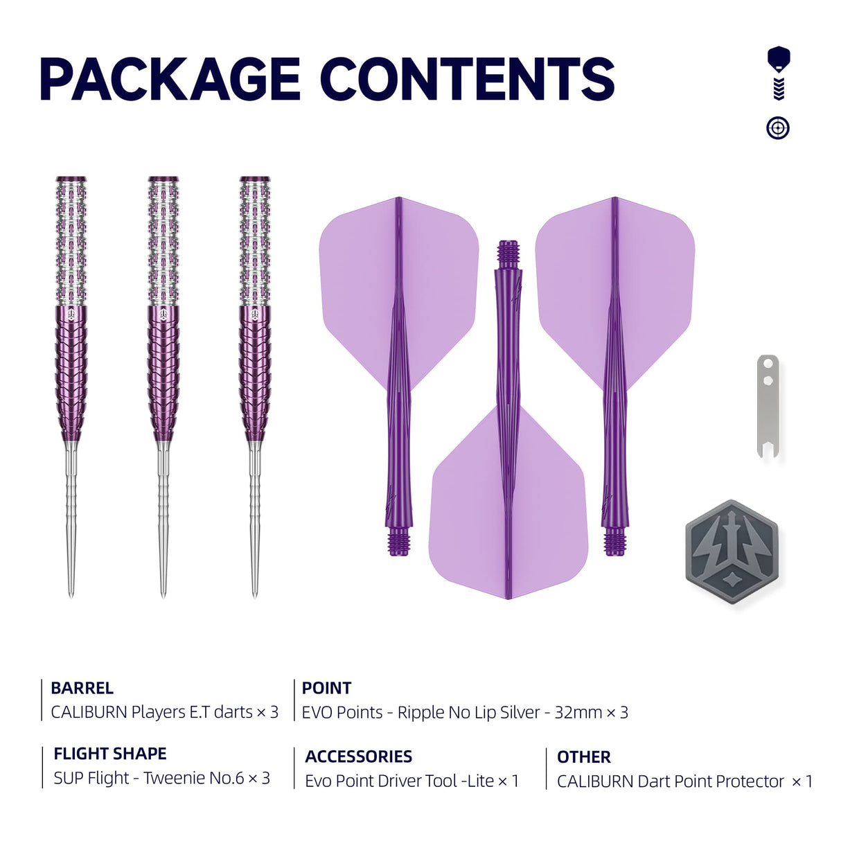 Caliburn Awakening Darts - Steel Tip - 90% Tungsten - E.T
