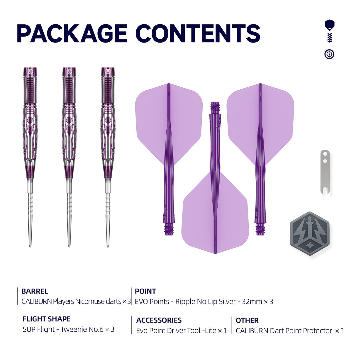 Caliburn Awakening Darts - Steel Tip - 90% Tungsten - Nicomuse