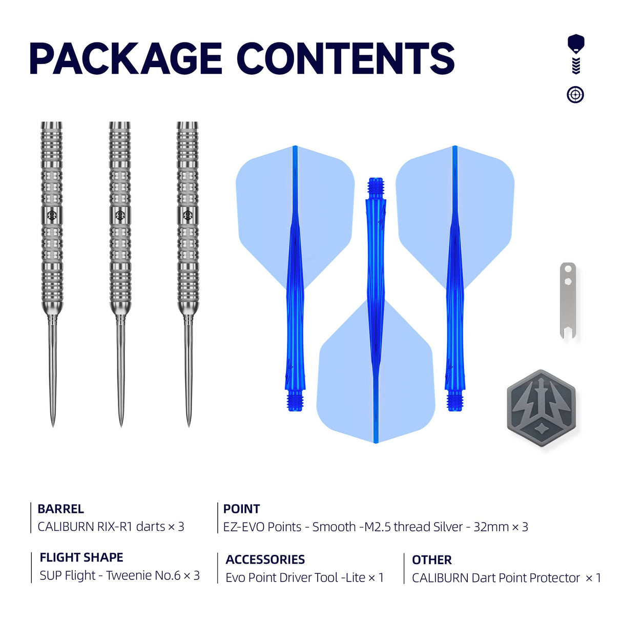 Caliburn Rix Darts - Steel Tip - 90% Tungsten - R1