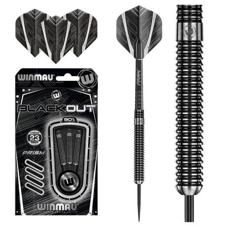 Winmau Blackout Darts - Steel Tip - 90% Tungsten - Style 2