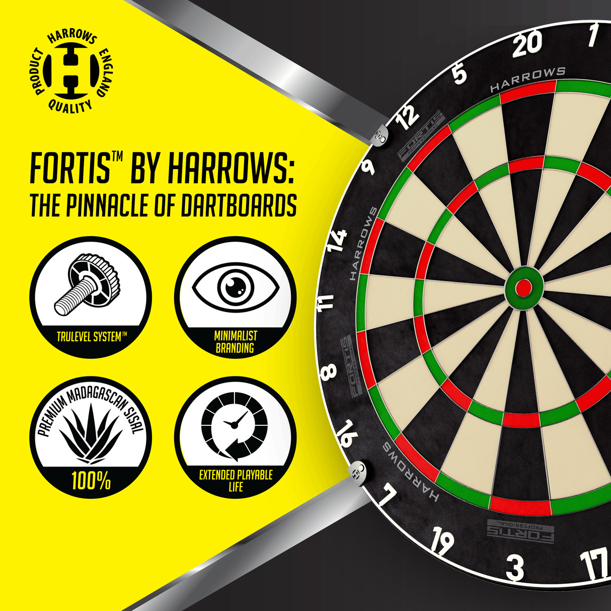 Harrows Fortis Dartboard - Professional - 360 Branding
