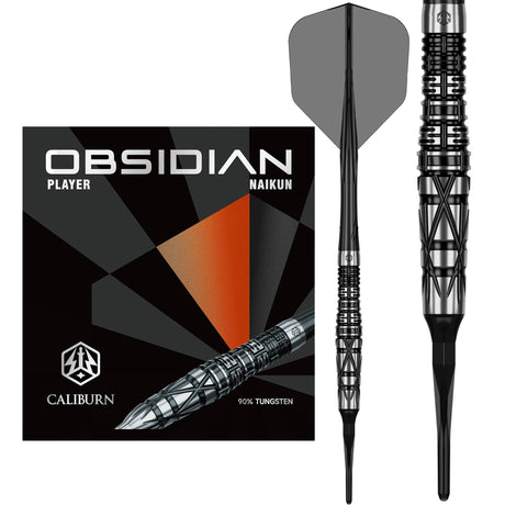 Caliburn Players Darts - Soft Tip - 90% Tungsten - Obsidian: Naikun 18g
