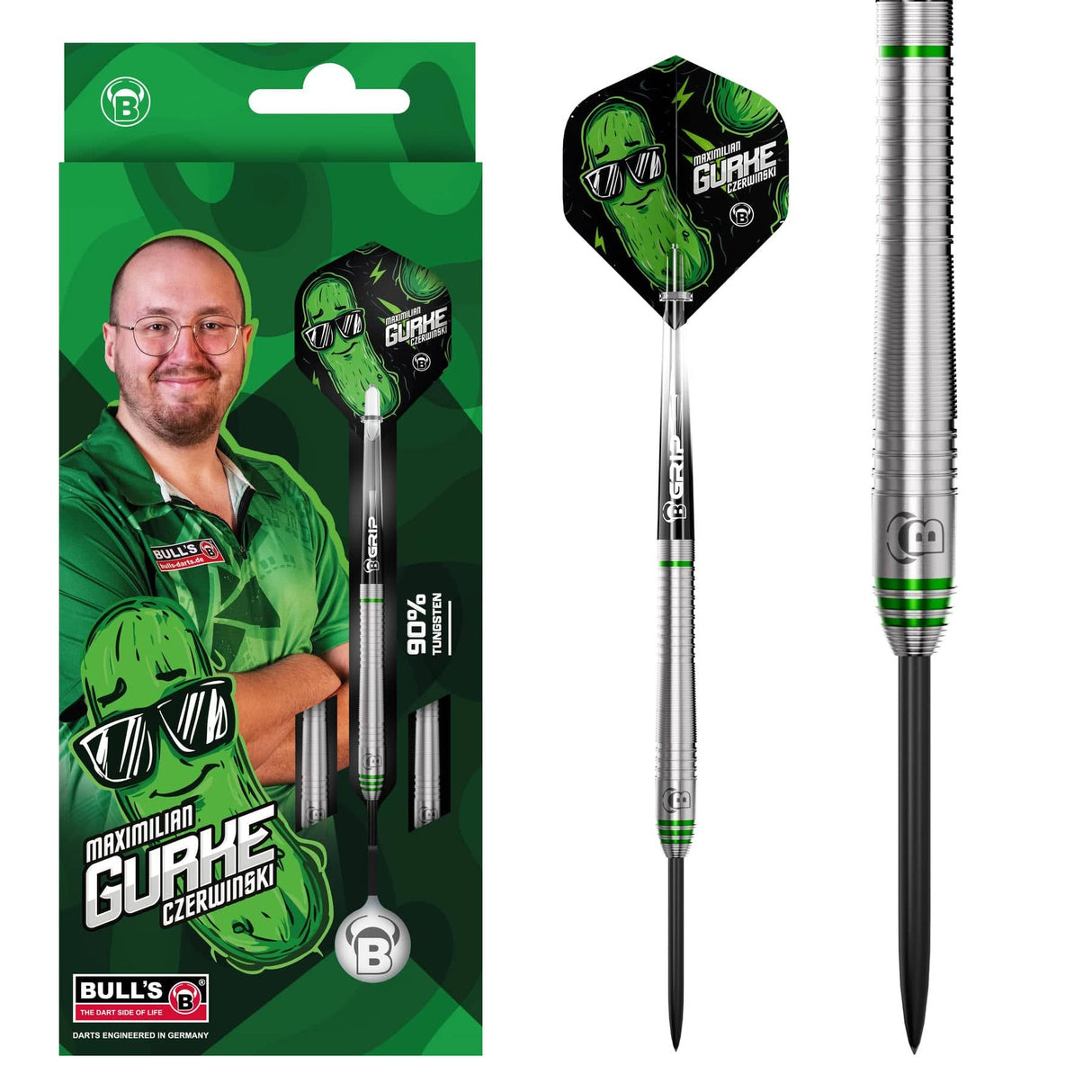 BULL'S Max Czerwinski Darts - Steel Tip - 90% Tungsten