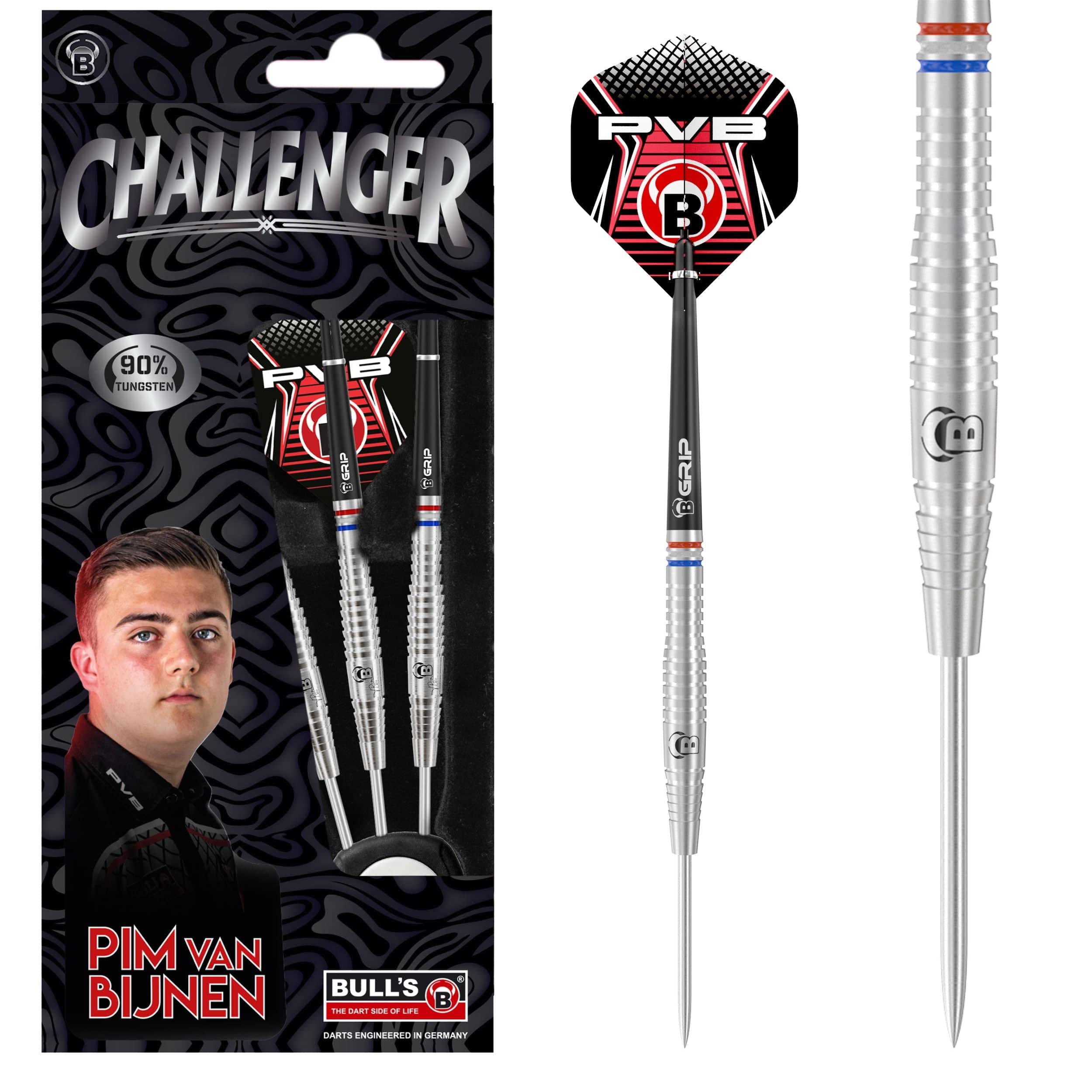 BULL'S Challenger Darts - Steel Tip - 90% Tungsten - Pim van Bijnen -