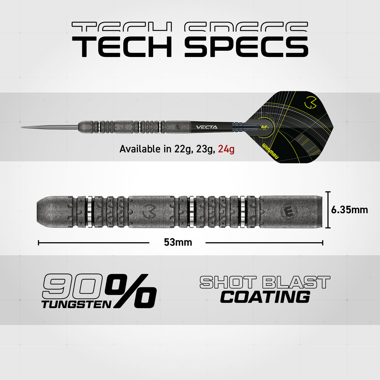 Winmau Michael van Gerwen Darts - Steel Tip - 90% Tungsten - Signature
