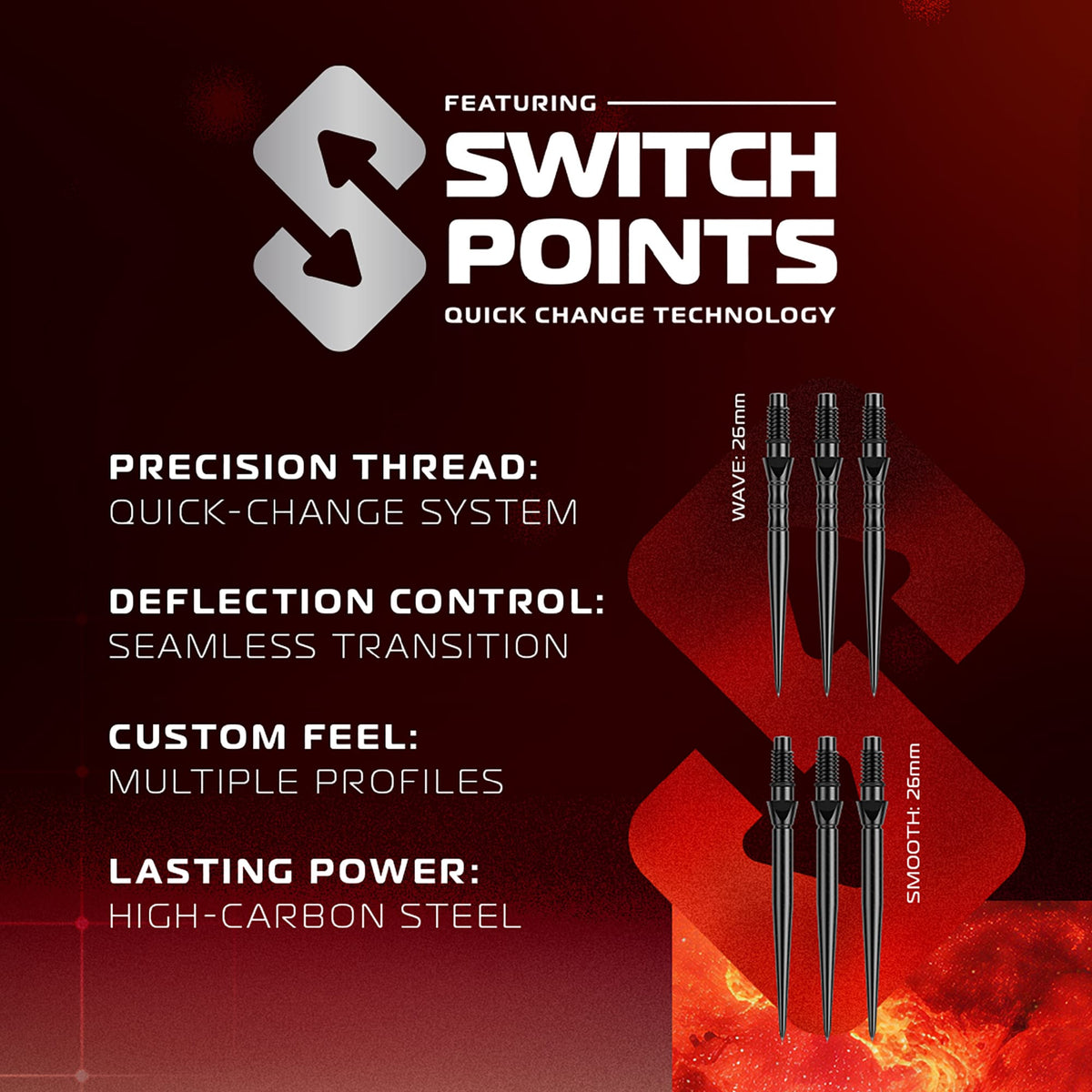Winmau Fornax Switch Darts - Steel Tip - 90% Tungsten - Tapered