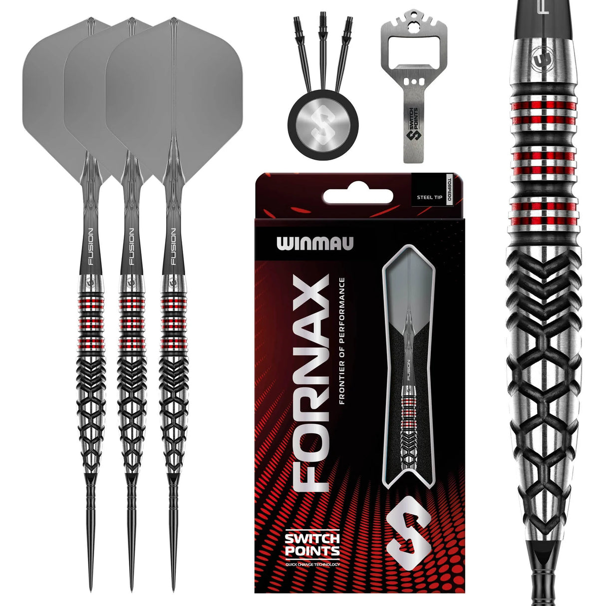 Winmau Fornax Switch Darts - Steel Tip - 90% Tungsten - Torpedo