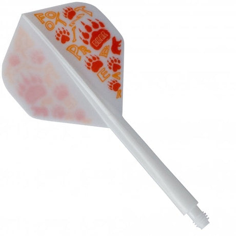 *Condor AXE Dart Flights - Standard - Footprint Bear - White & Orange