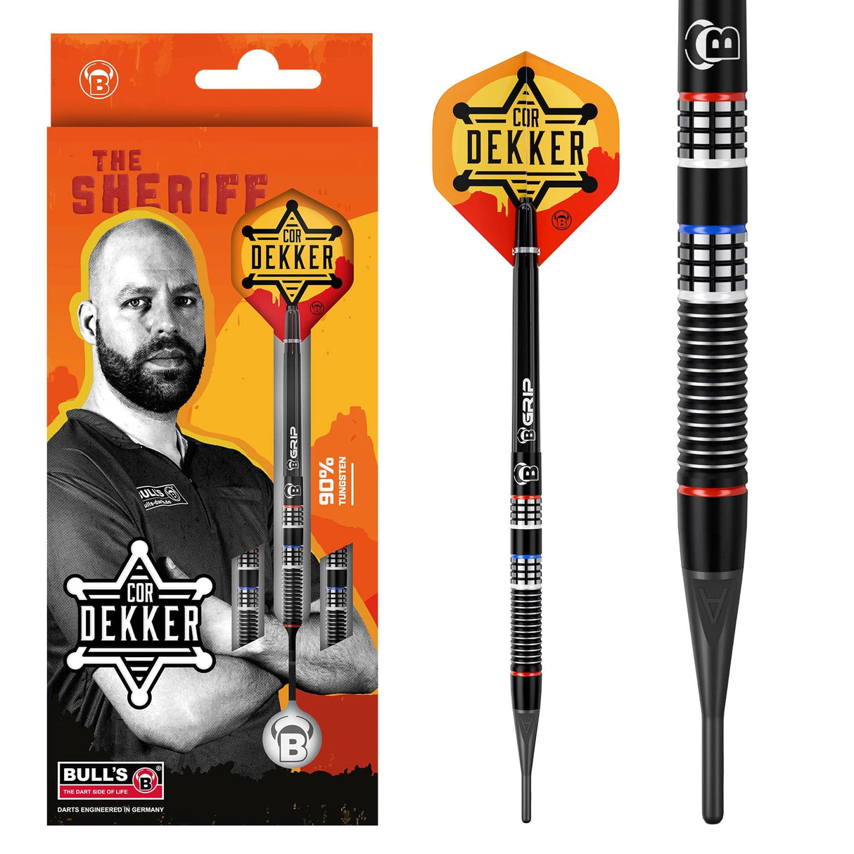 BULL'S Cor Dekker Darts - Soft Tip - 90% Tungsten 20g