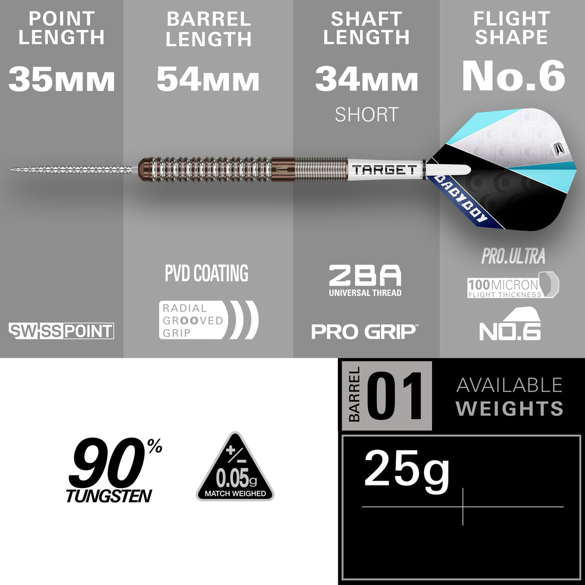 Target Adam Lipscombe Darts - Steel Tip - 90% Tungsten 25g
