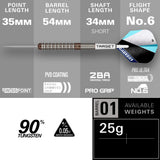 Target Adam Lipscombe Darts - Steel Tip - 90% Tungsten 25g