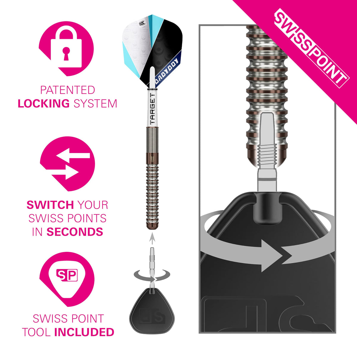 Target Adam Lipscombe Darts - Steel Tip - 90% Tungsten 25g