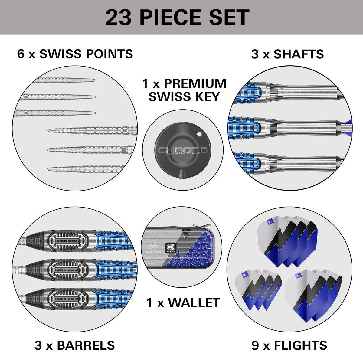 Target Phil Taylor Darts - Steel Tip - 95% Tungsten - Power Chrono