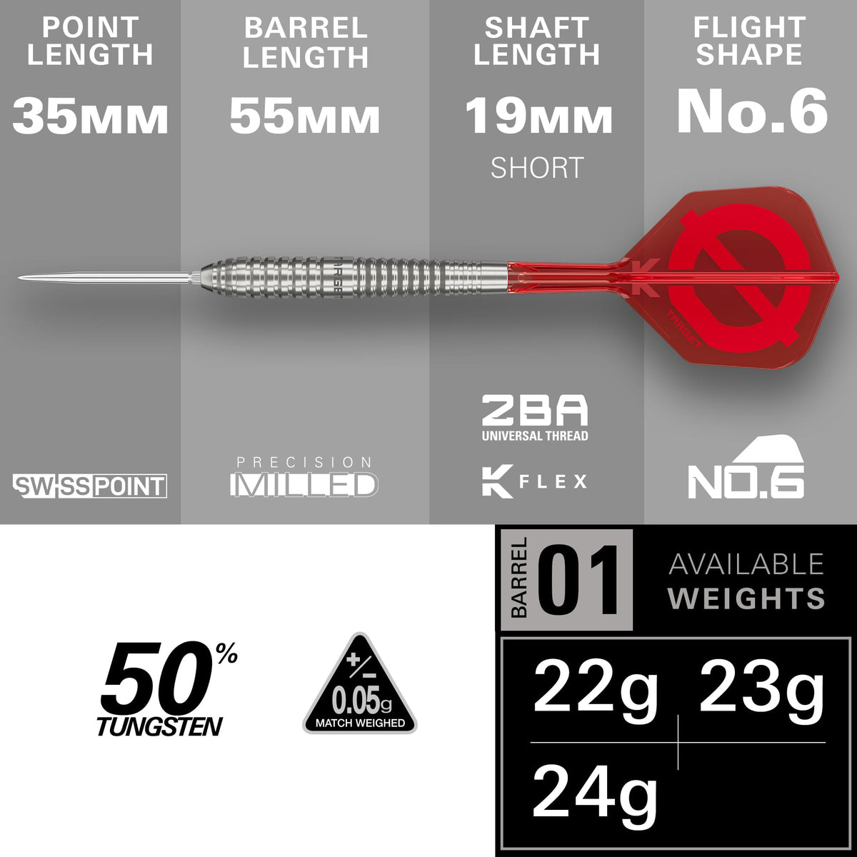 Target Group Ø Darts - Steel Tip - 50% Tungsten - SP01