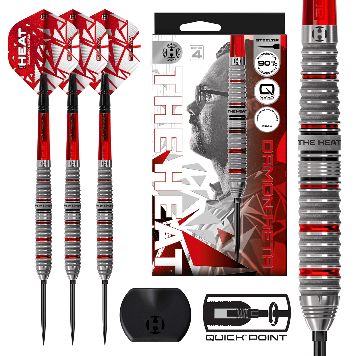 Harrows Damon Heta Darts - Steel Tip - 90% Tungsten - Series 4