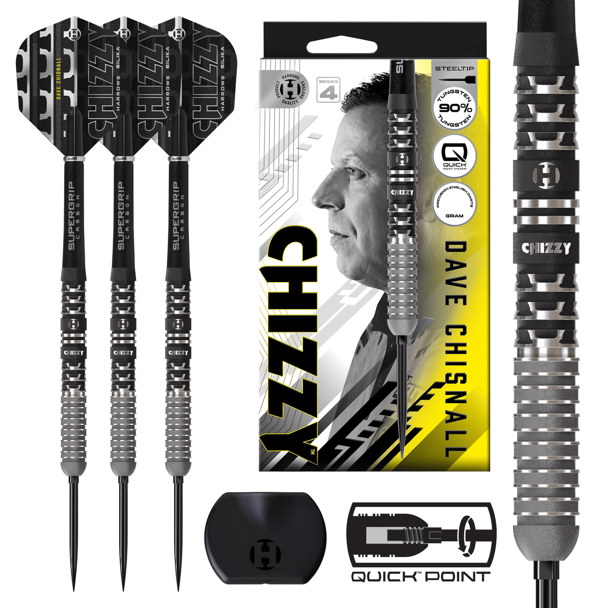 Harrows Dave Chisnall Darts - Steel Tip - 90% Tungsten - Series 4