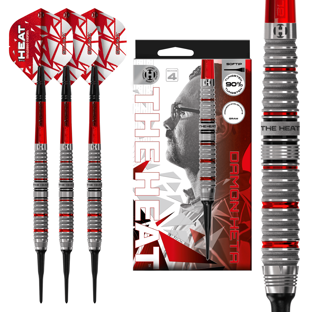 Harrows Damon Heta Darts - Soft Tip - 90% Tungsten - Series 4