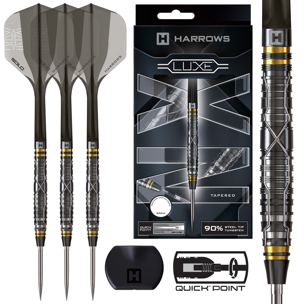 Harrows NX Luxe Darts - Steel Tip - 90% Tungsten - Tapered