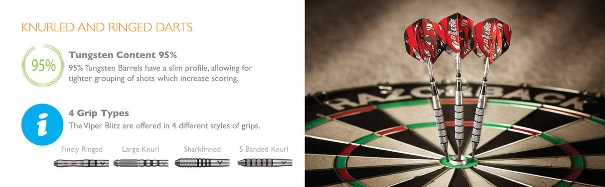 Viper Blitz Darts - Steel Tip - 95% Tungsten