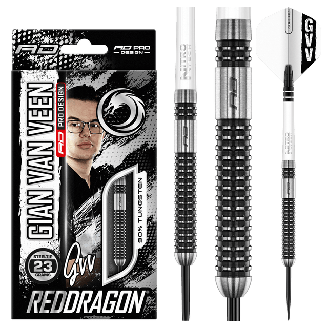 Red Dragon Gian van Veen Darts - Steel Tip - 90% Tungsten - Axis SE