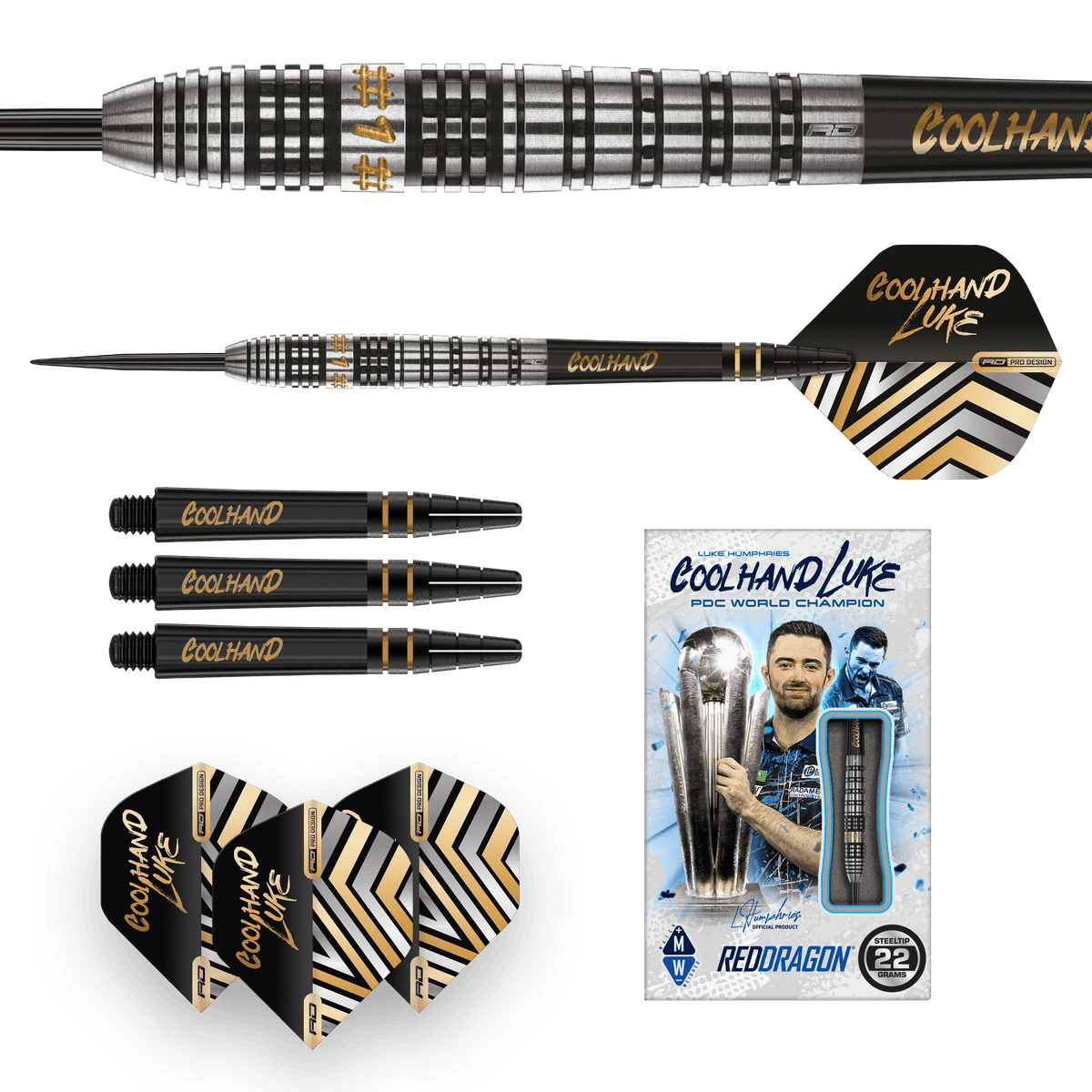 Red Dragon Luke Humphries Darts - Steel Tip - 90% Tungsten - Prestige