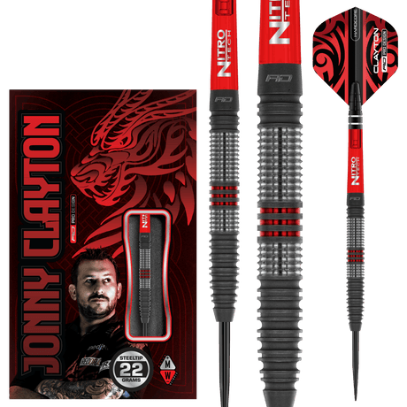 Red Dragon Jonny Clayton Darts - Steel Tip - 90% Tungsten - Hiraeth