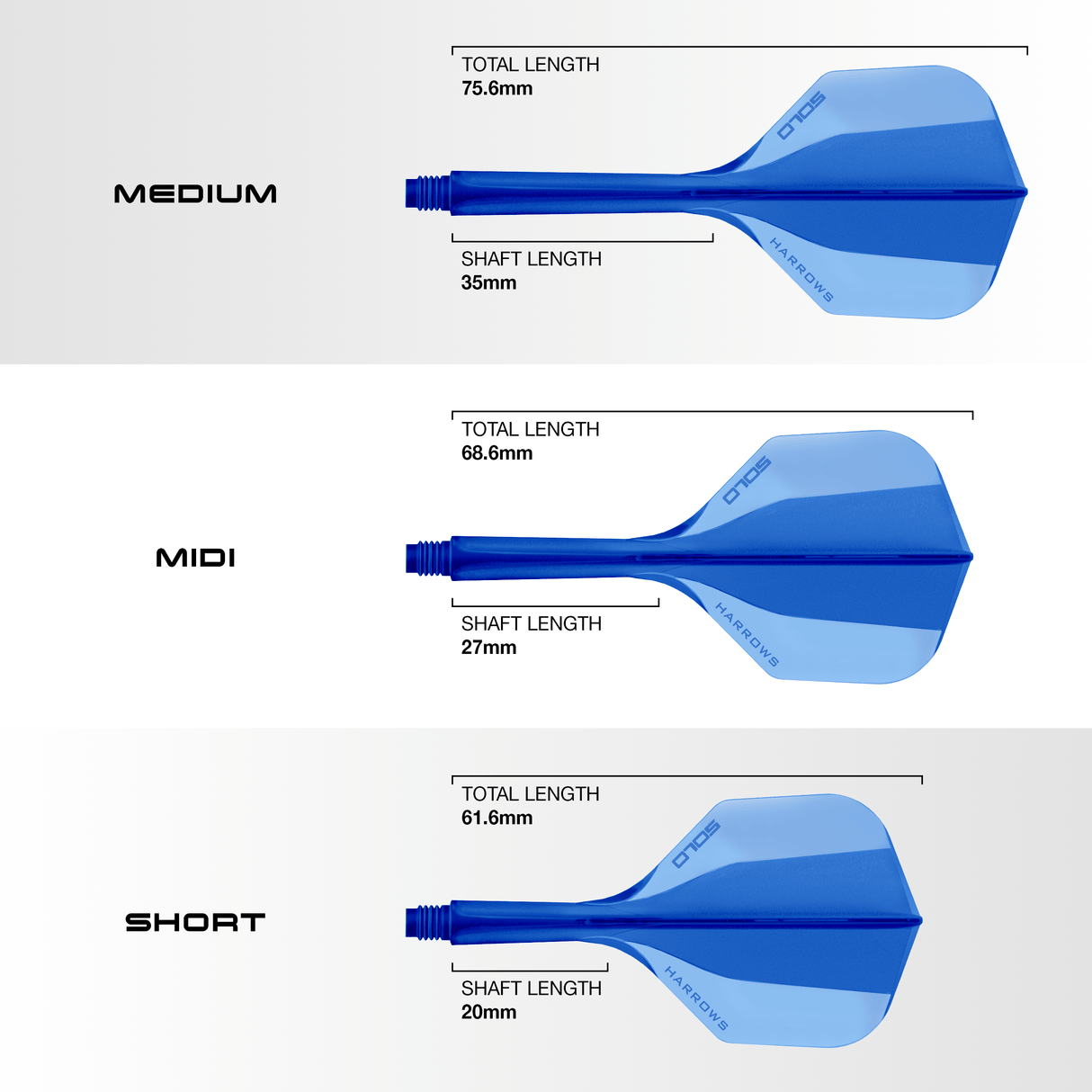 Harrows Solo Dart Flights - Moulded Flight & Shaft
