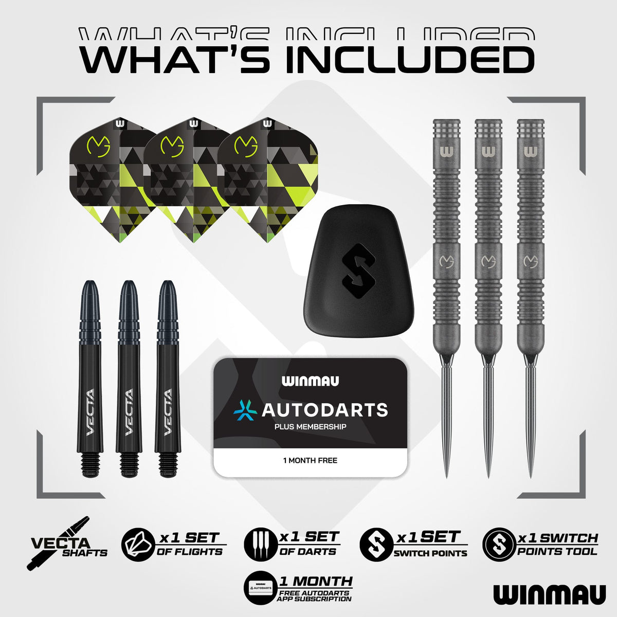 Winmau Michael van Gerwen Switch Darts - Steel Tip - 90% Tungsten - TS