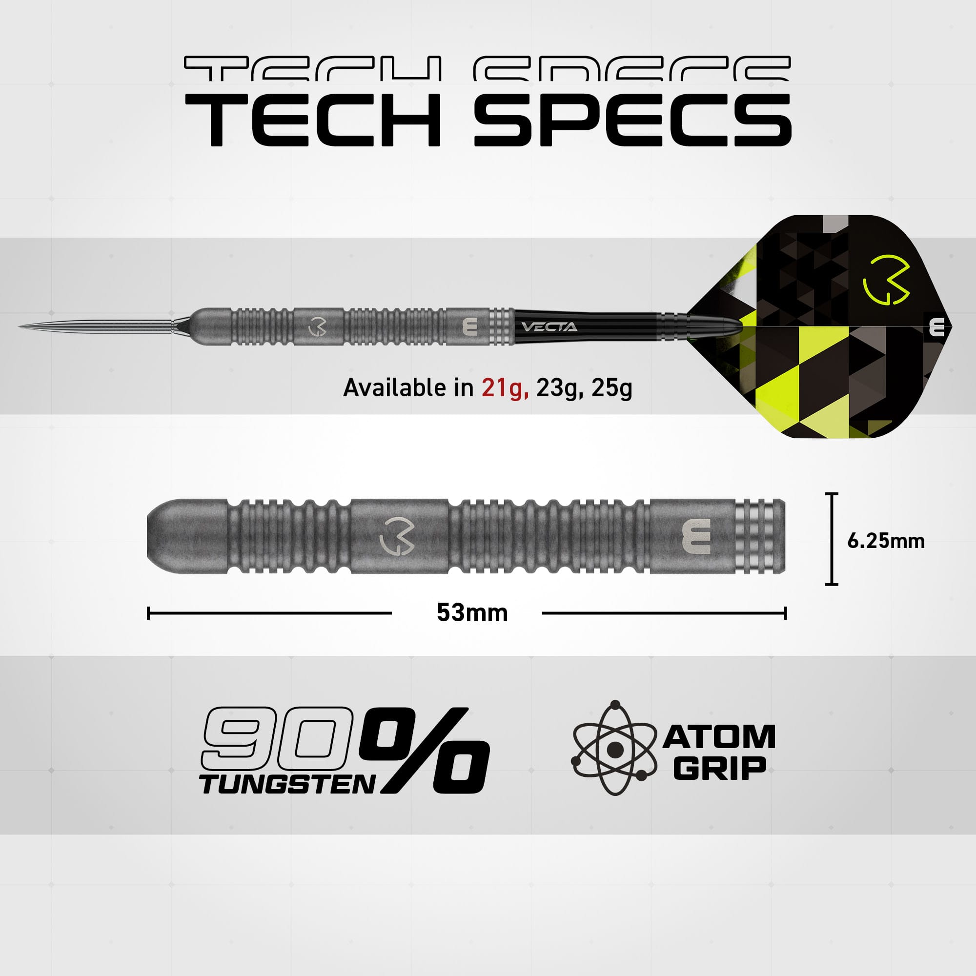 Winmau Michael van Gerwen Switch Darts - Steel Tip - 90% Tungsten - TS