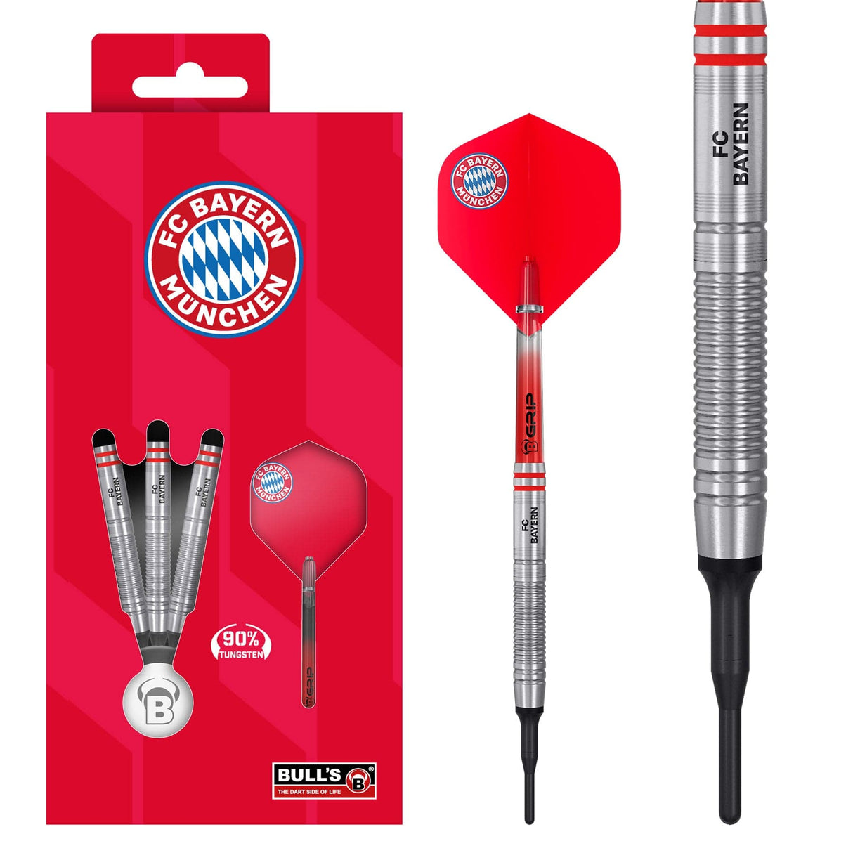 BULLS FC Bayern Darts - Soft Tip - 90% Tungsten 18g