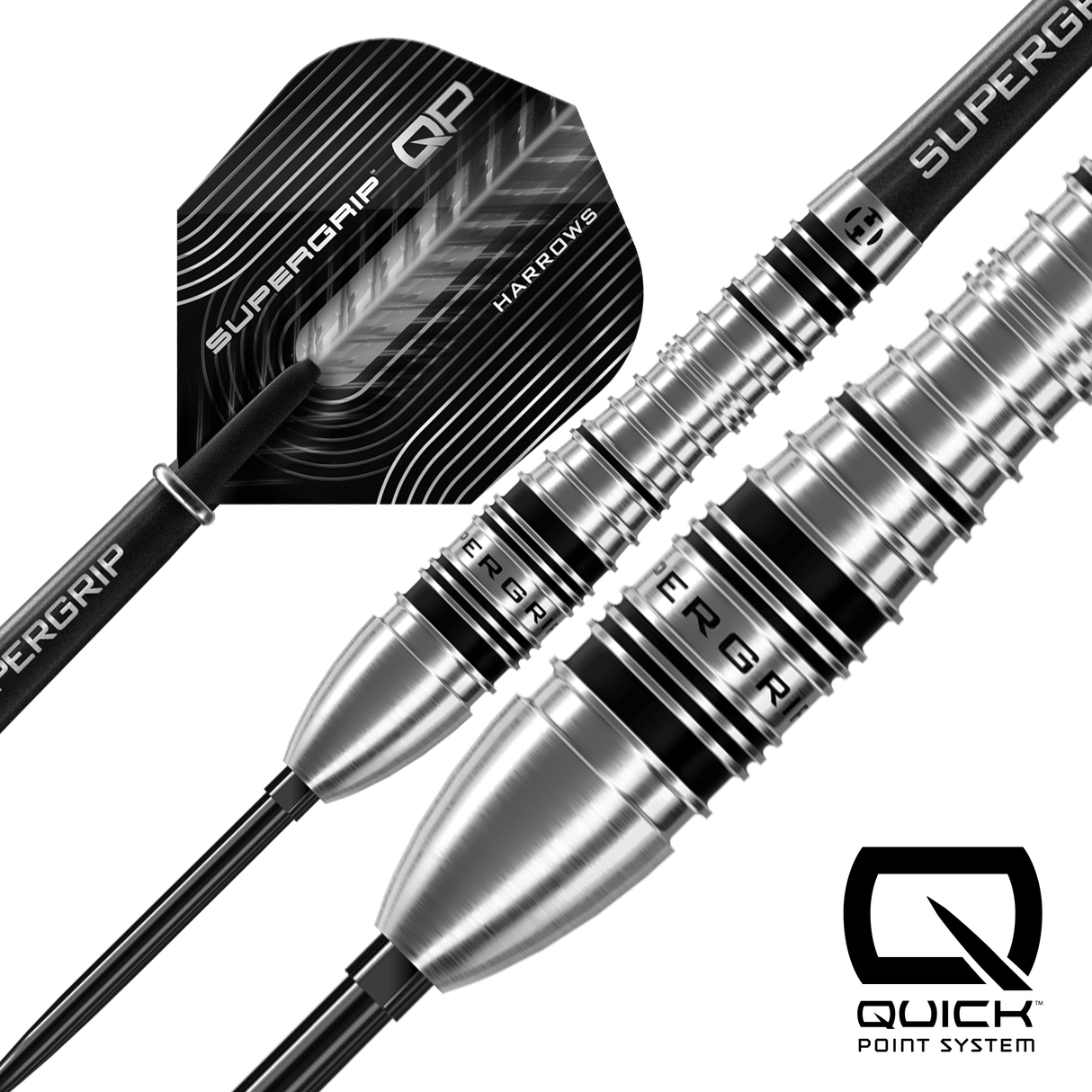Harrows Supergrip QP Darts - Steel Tip - 90% Tungsten - Bomb