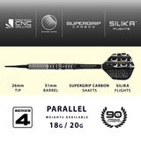 Harrows Dave Chisnall Darts - Soft Tip - 90% Tungsten - Series 4