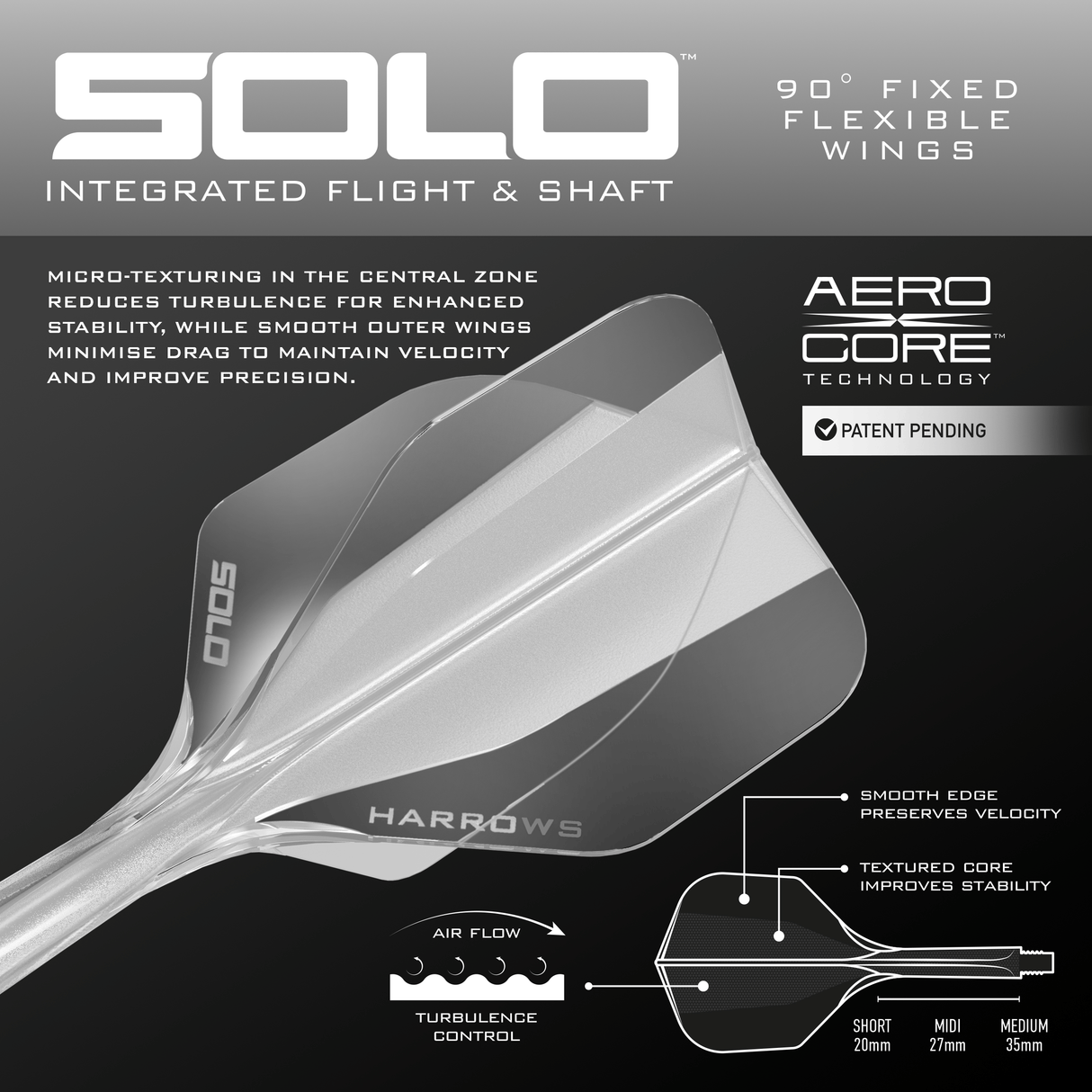 Harrows Solo Dart Flights - Moulded Flight & Shaft