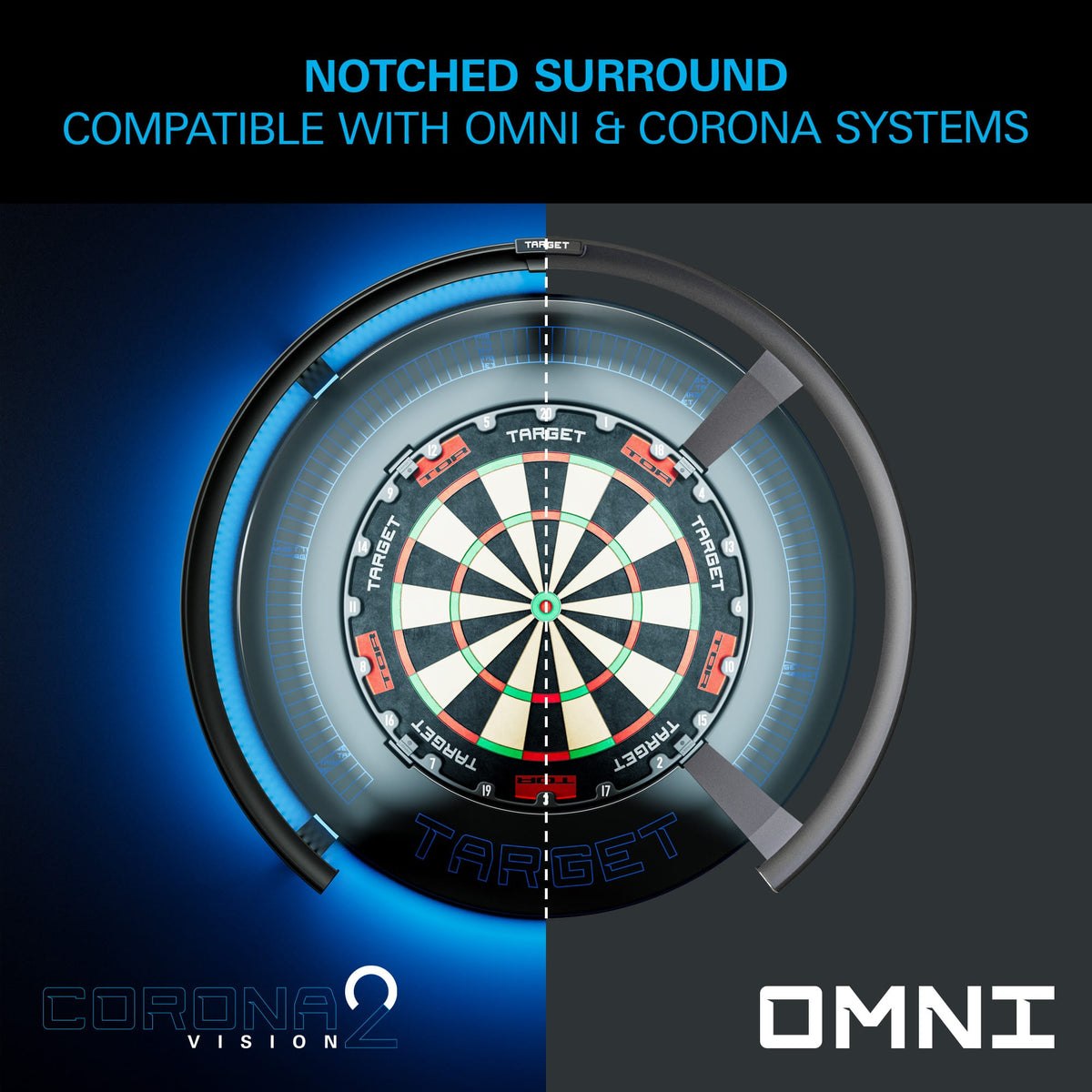 Target Notched Dartboard Surround - Corona Vision 2
