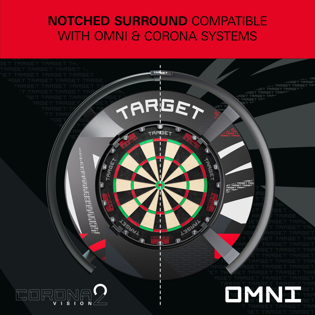 Target Notched Dartboard Surround - Patterned