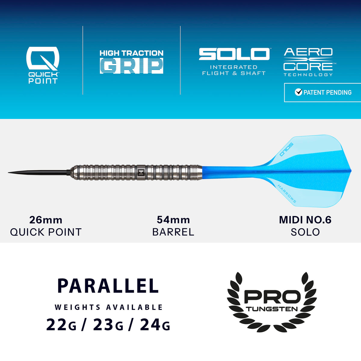 Harrows Flux Darts - Steel Tip - 90% Tungsten