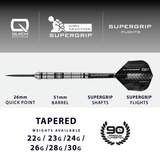 Harrows Supergrip QP Darts - Steel Tip - 90% Tungsten