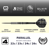 Harrows Dave Chisnall Darts - Steel Tip - 90% Tungsten - Series 4