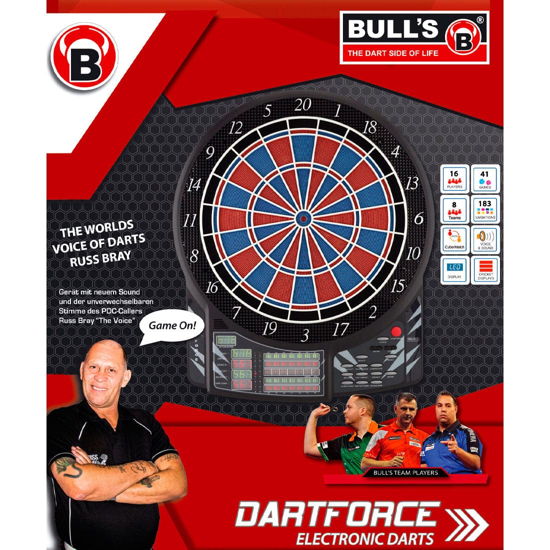 BULL'S Dartforce RB Electronic Dartboard - Soft Tip - inc. 4 sets of darts