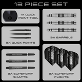 Harrows Supergrip QP Darts - Steel Tip - 90% Tungsten - Torpedo