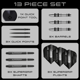 Harrows Supergrip QP Darts - Steel Tip - 90% Tungsten - Bomb
