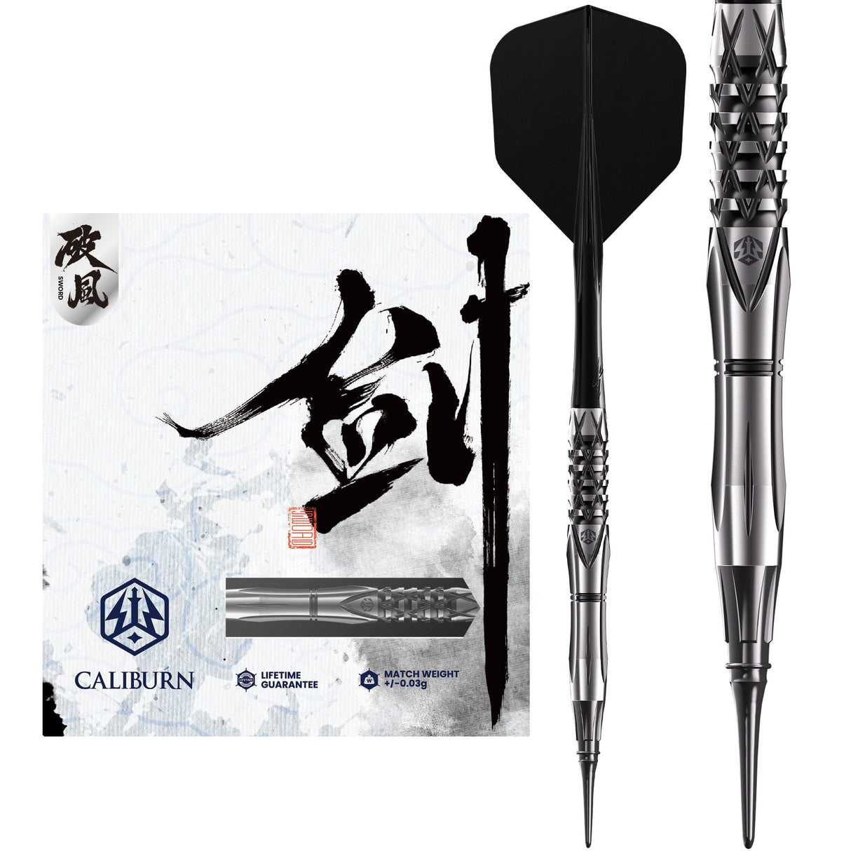 Caliburn Sword Darts - Soft Tip - 95% Tungsten - S4 - 21g